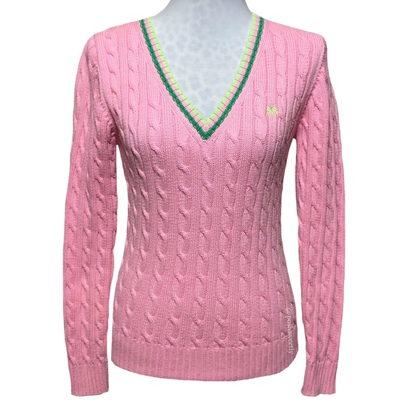 Lilly Pulitzer Sweaters - Lilly Pulitzer Cable Knit V-Neck Sweater